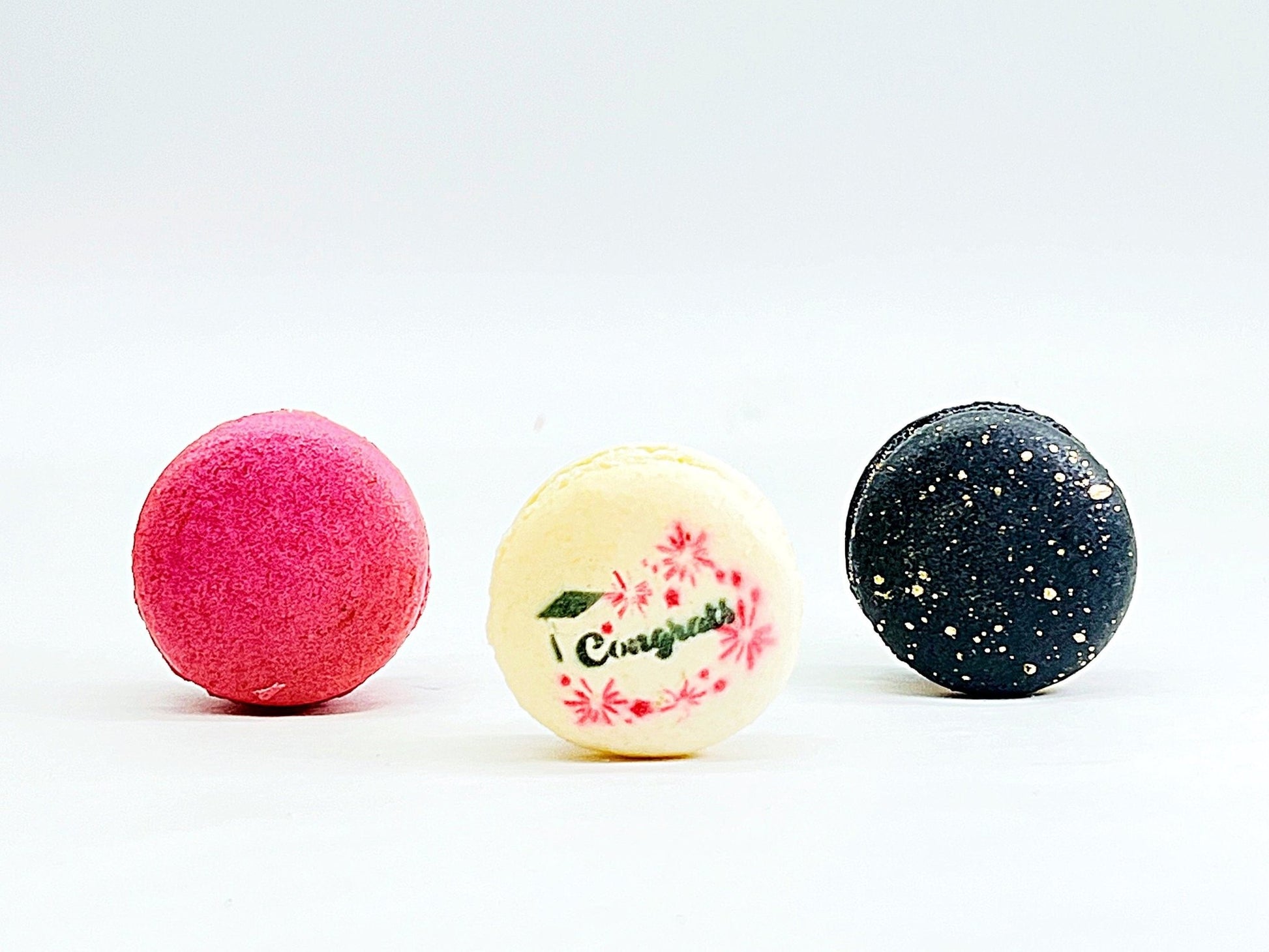 Congrats French Macaron Box (Black / Pink)| Available in 6 & 12 Pack - Macaron CentraleBlackberry6 Pack