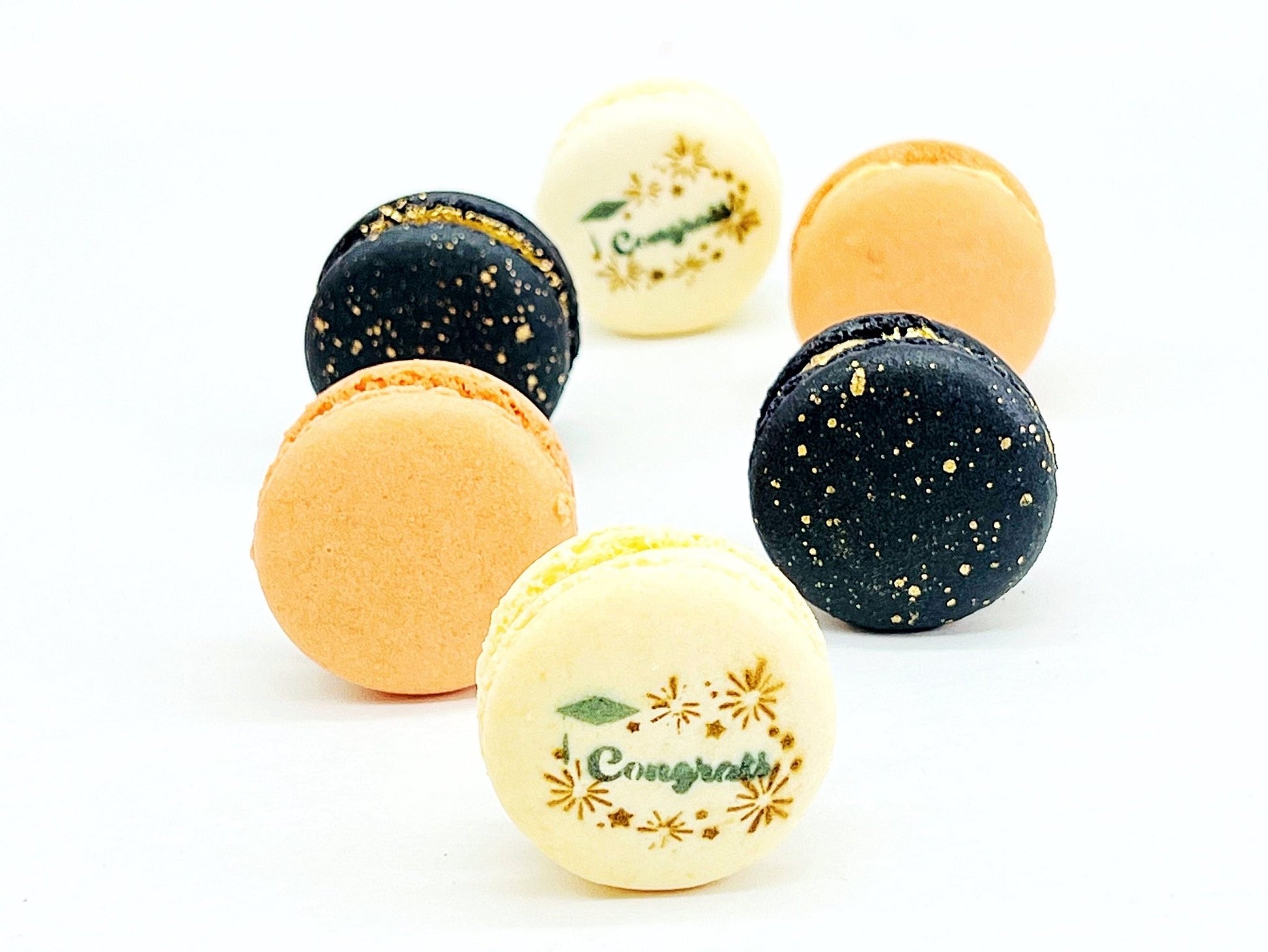 Congrats French Macaron Box (Black / Warm Brown) | Available in 6 & 12 Pack - Macaron CentraleBlackberry6 Pack