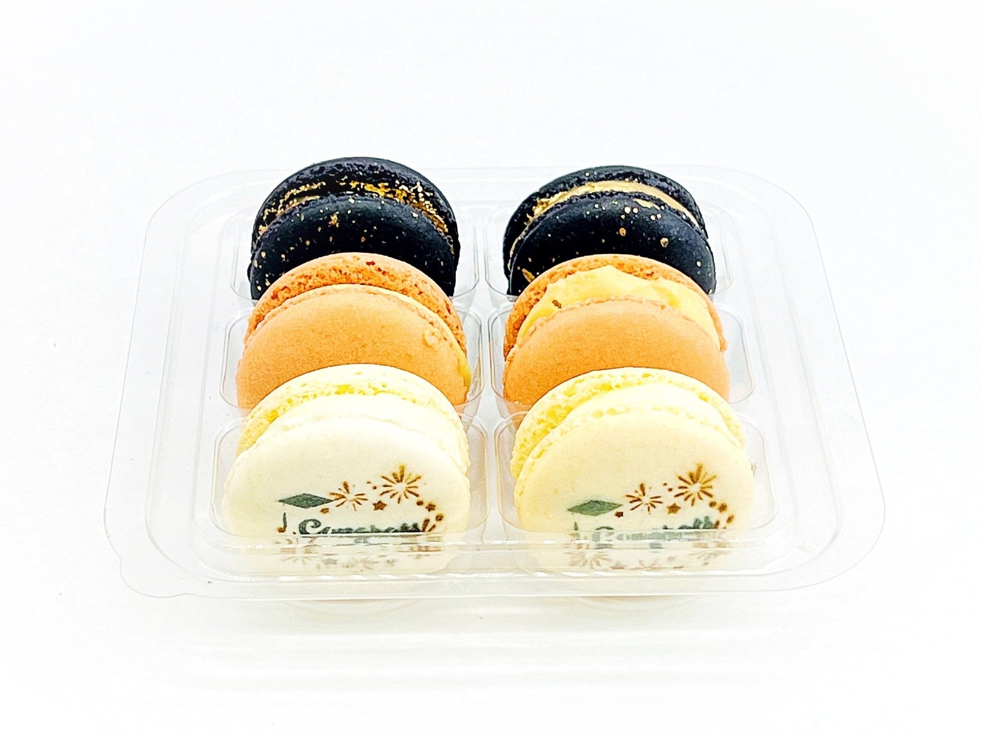 Congrats French Macaron Box (Black / Warm Brown) | Available in 6 & 12 Pack - Macaron CentraleBlackberry6 Pack