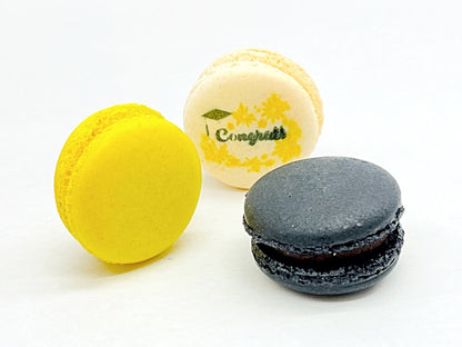 Congrats French Macaron Box (Black / Yellow) | Available in 6 & 12 Pack - Macaron CentraleBlackberry6 Pack