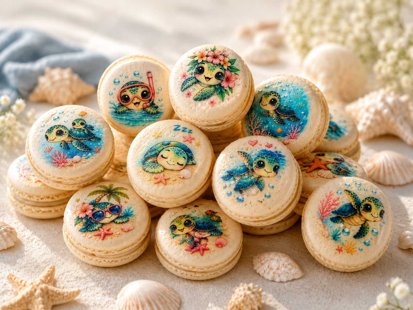Tropical Turtle Dreams French Macarons