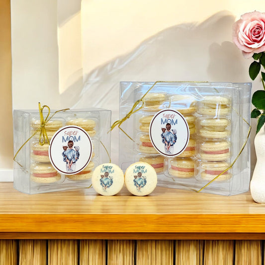 Customizable Super Mom Macarons Set | Available in 6 & 12 Pack - Macaron CentraleMother's Day6 Pack