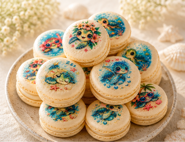 Tropical Turtle Dreams French Macarons