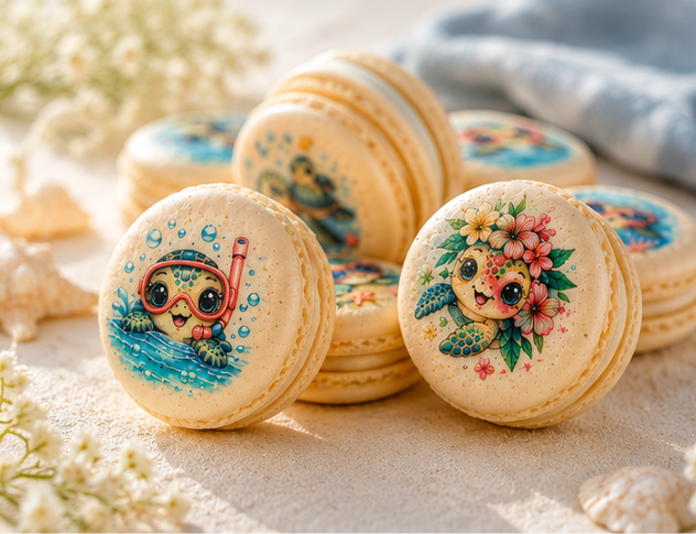 Tropical Turtle Dreams French Macarons