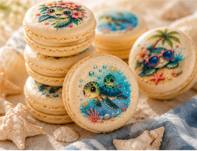 Tropical Turtle Dreams French Macarons