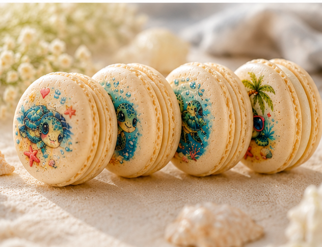 Tropical Turtle Dreams French Macarons