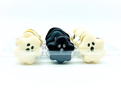 Dark Chocolate Buttercream Ghost Macarons | Available in 6, 12 or 24 Pack - Macaron CentraleWhite6 Pack
