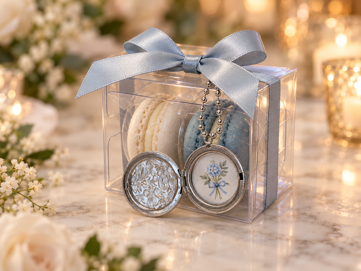 Keepsake Locket Macaron Wedding Favors