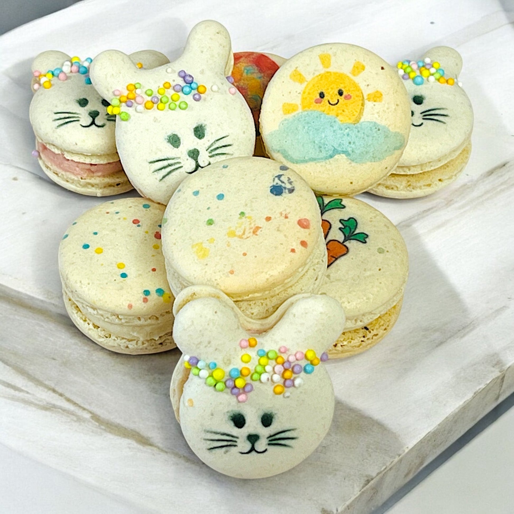 Easter Bunny Macaron Gift Set – Handcrafted Spring Macarons with Cute Bunny, Carrot & Easter Egg Designs - Macaron CentraleEaster6 Pack