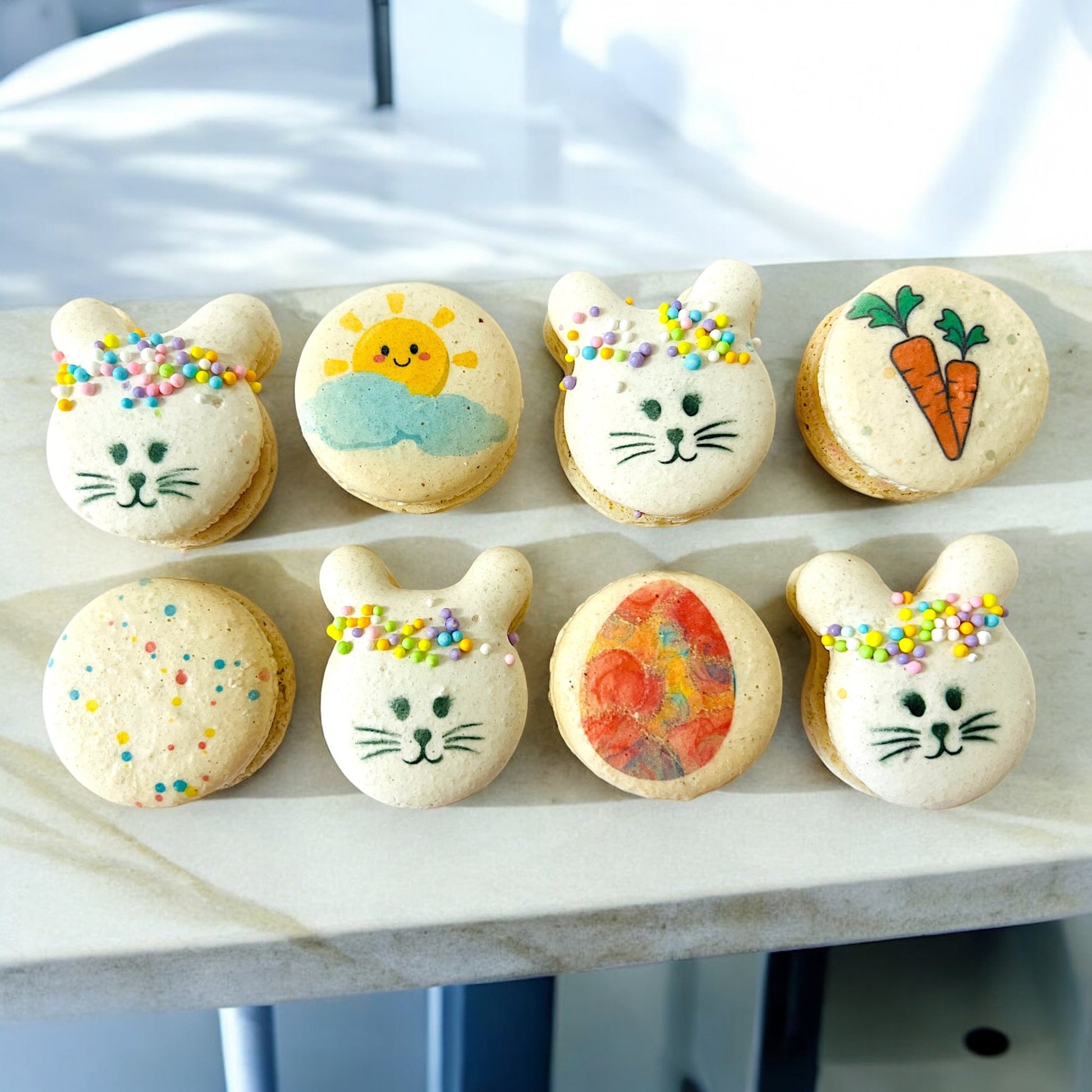 Easter Bunny Macaron Gift Set – Handcrafted Spring Macarons with Cute Bunny, Carrot & Easter Egg Designs - Macaron CentraleEaster6 Pack
