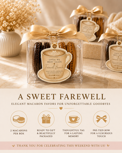 Until We Meet Again | Farewell Brunch Macaron Favors