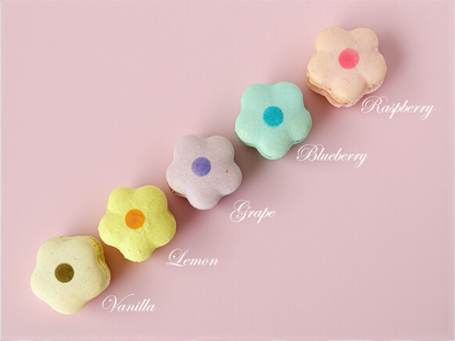 Petite Pastel Flower Macaron Assortment – Available in 50 & 100 Pack