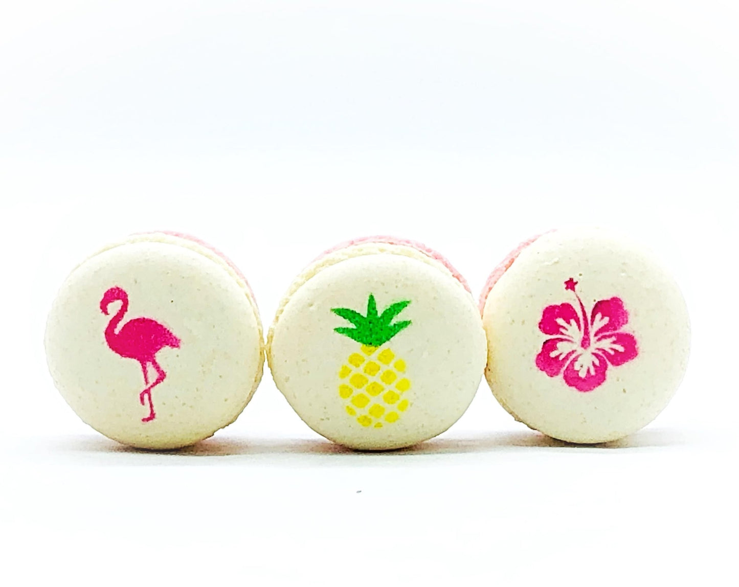 French Macaron Flamingo Luau Set | Available in 6 or 12 Pack - Macaron Centrale6 pack