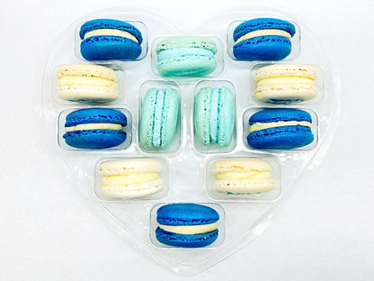 French Macaron Gift Set for Dad | 12 Pack Assortment Vanilla, Blueberry and Blue Caramel - Macaron Centrale