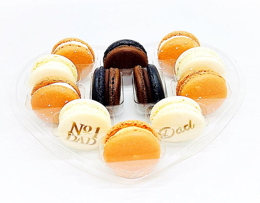 French Macaron Gift Set for Dad | 12 Pack Assortment Vanilla, S'More and Chocolate Caramel - Macaron Centrale