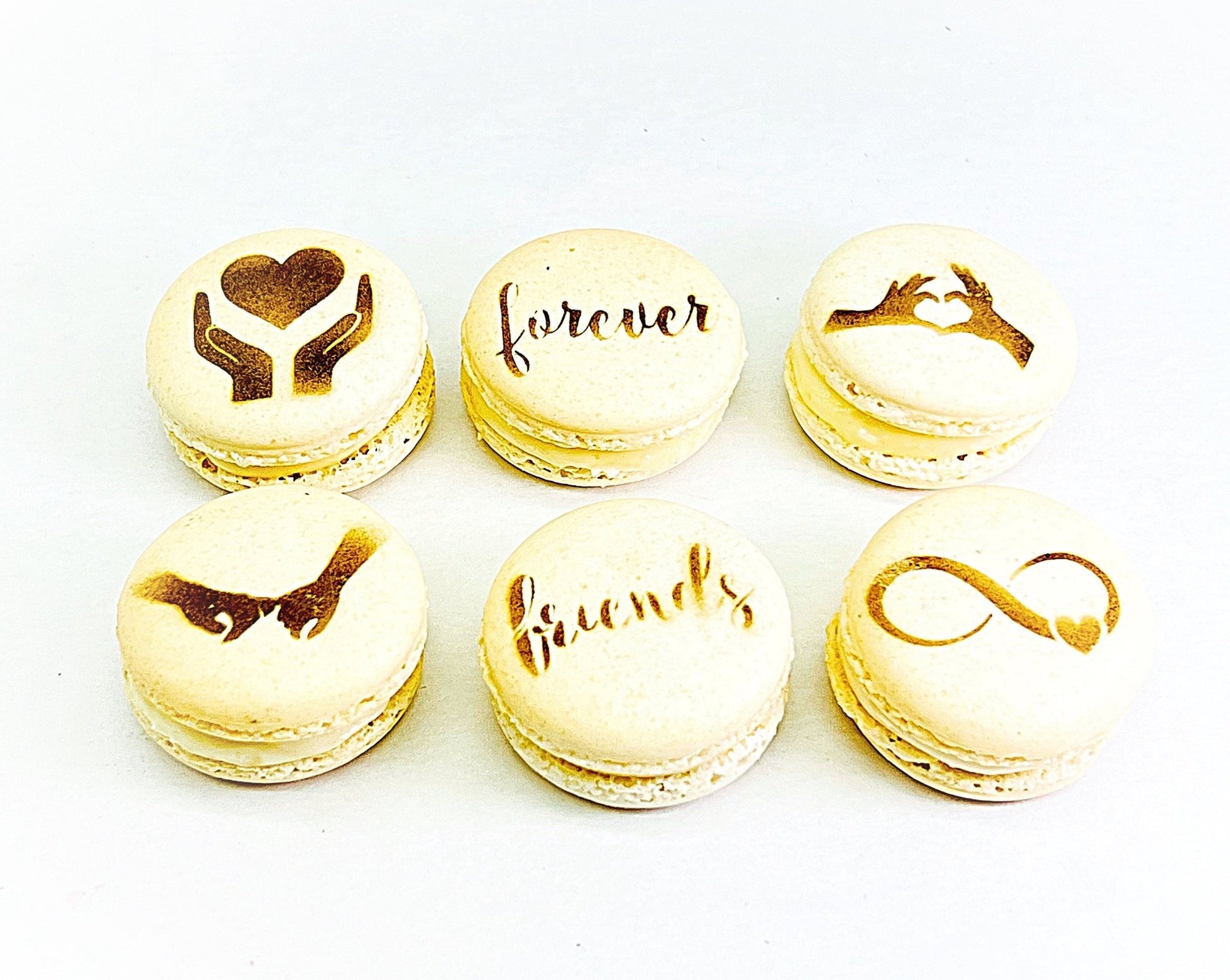 Friendship French Macarons (Vanilla) | Available in 6 , 12 & 24 Pack - Macaron Centrale6 Pack
