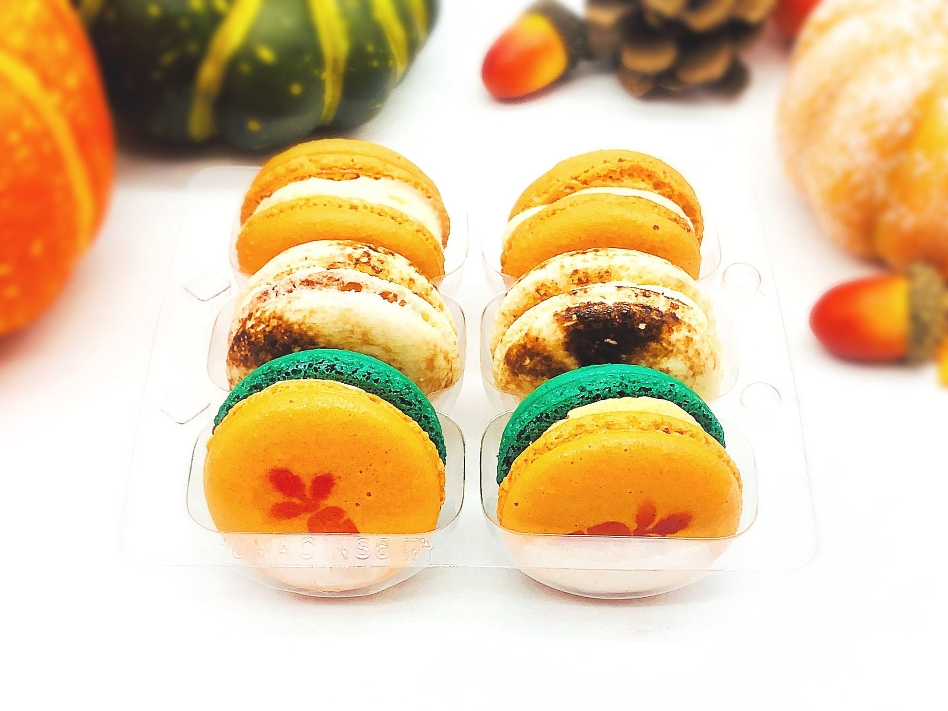 Give Thanks! 6 French Macaron Value Pack | Carrot, Pumpkin Buttercream and Caramel Pecan Cheesecake Macarons - Macaron Centrale