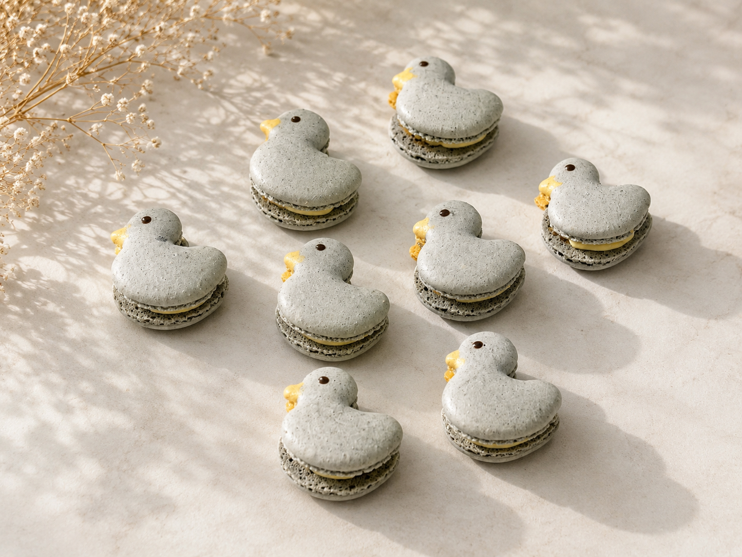 Garden Friends Ducklings French Macarons – Grey Duck Edition.