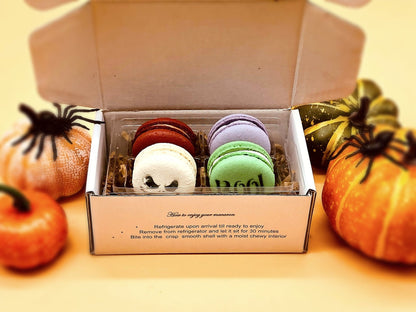Halloween Vegan French Macaron Set | Ideal for celebratory events. - Macaron Centrale4 Pack