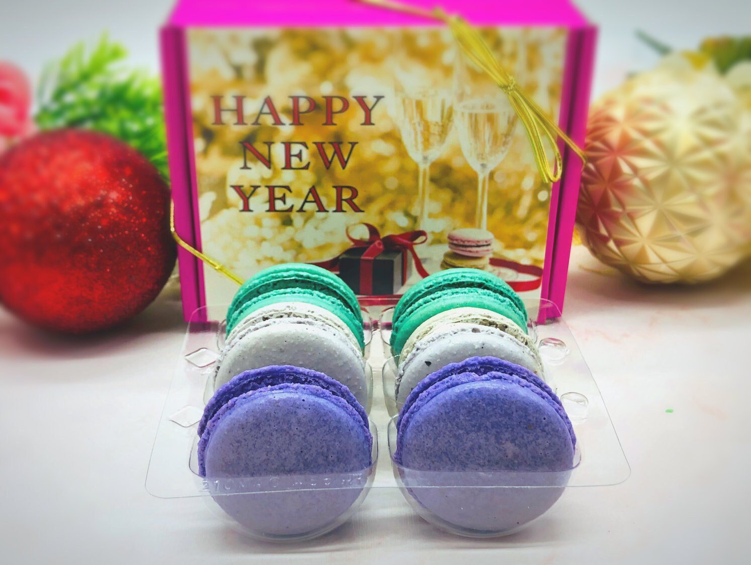 Happy New Year 6 Pack Macaron Gift Box - Macaron CentraleBirthday Cake
