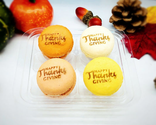 Happy Thanksgiving Airbrushed French Macarons - Macaron CentraleVanilla6 Pack