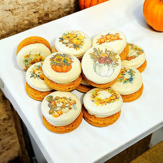 Harvest Dreams Collection | Pumpkin Patch Delight French Macarons - Macaron CentraleFall6 Pack