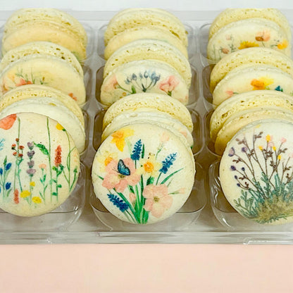 Pastel Wildflower French Macaron Set