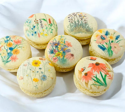 Pastel Wildflower French Macaron Set