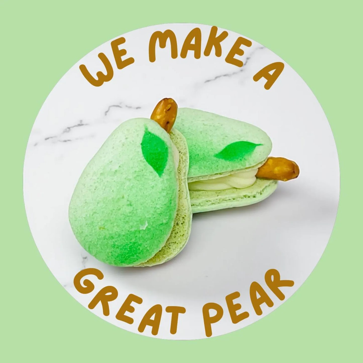 Pear-Shaped French Macaron - Unique Gift for Foodies and Garden Lovers