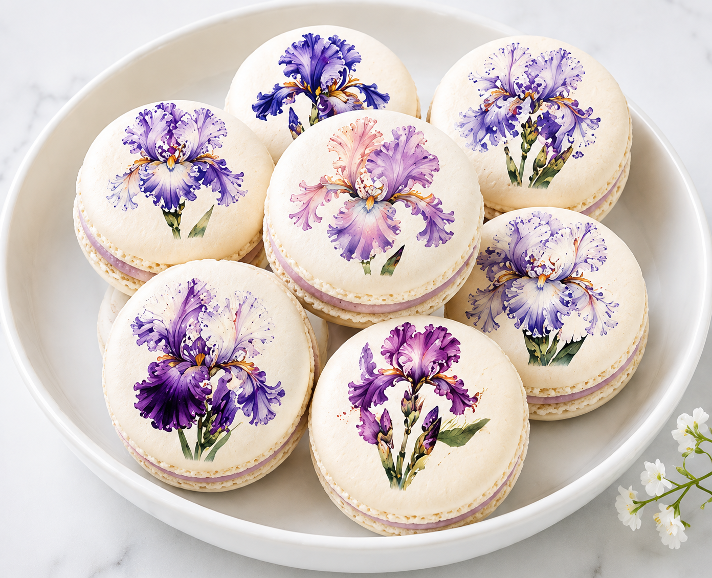 Iris Flower French Macarons