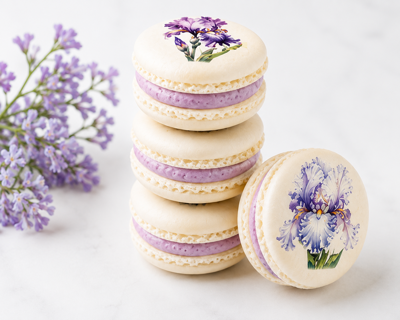 Iris Flower French Macarons
