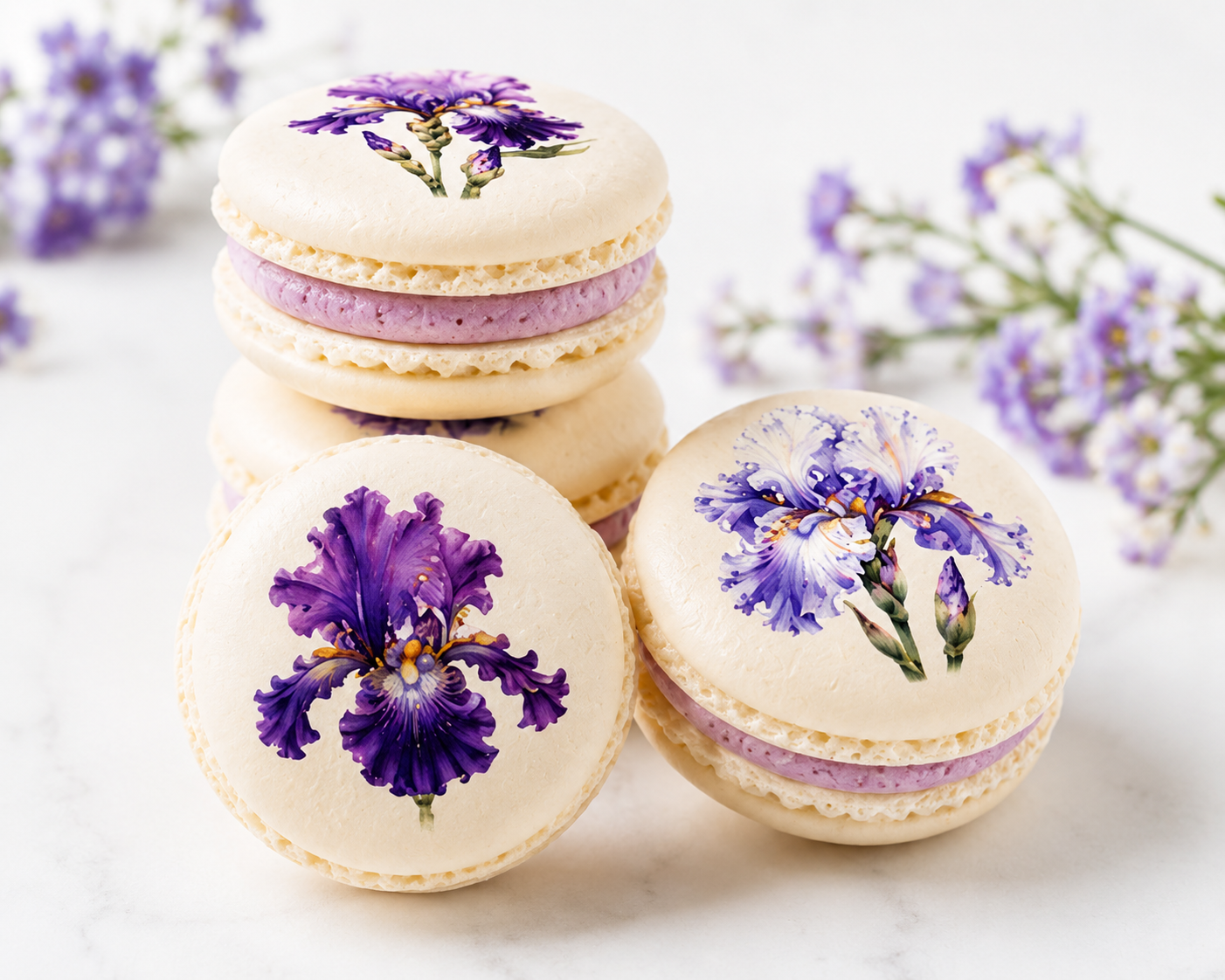 Iris Flower French Macarons