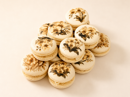 Vegan Ivory Orchid French Macarons