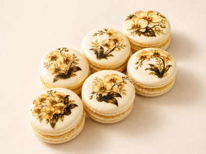 Vegan Ivory Orchid French Macarons