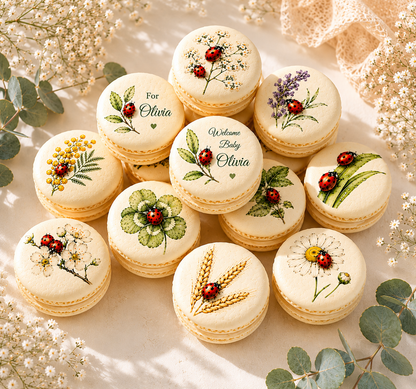 Ladybug Garden Baby Shower Macaron Set