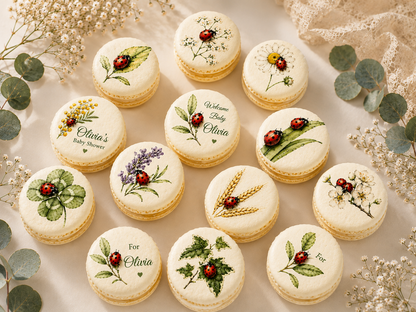 Ladybug Garden Baby Shower Macaron Set