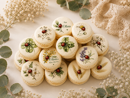 Ladybug Garden Baby Shower Macaron Set