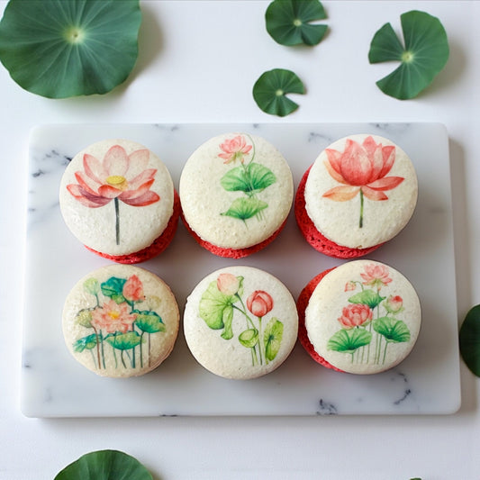 Lotus Bloom French Macaron Set - Macaron CentraleMid Autumn6 Pack
