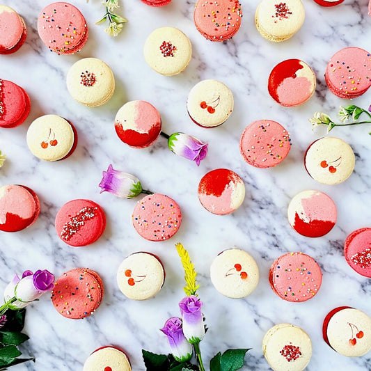 Love & Berries 50 - Pack Macaron Assortment – Vanilla, Black Cherry, Raspberry'n More - Macaron Centrale