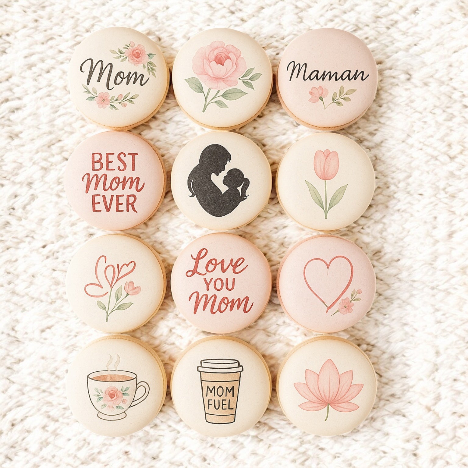 Love You Mom Macaron Gift Box - Macaron CentraleMother's Day12 Pack Midnight Elegance Black Box