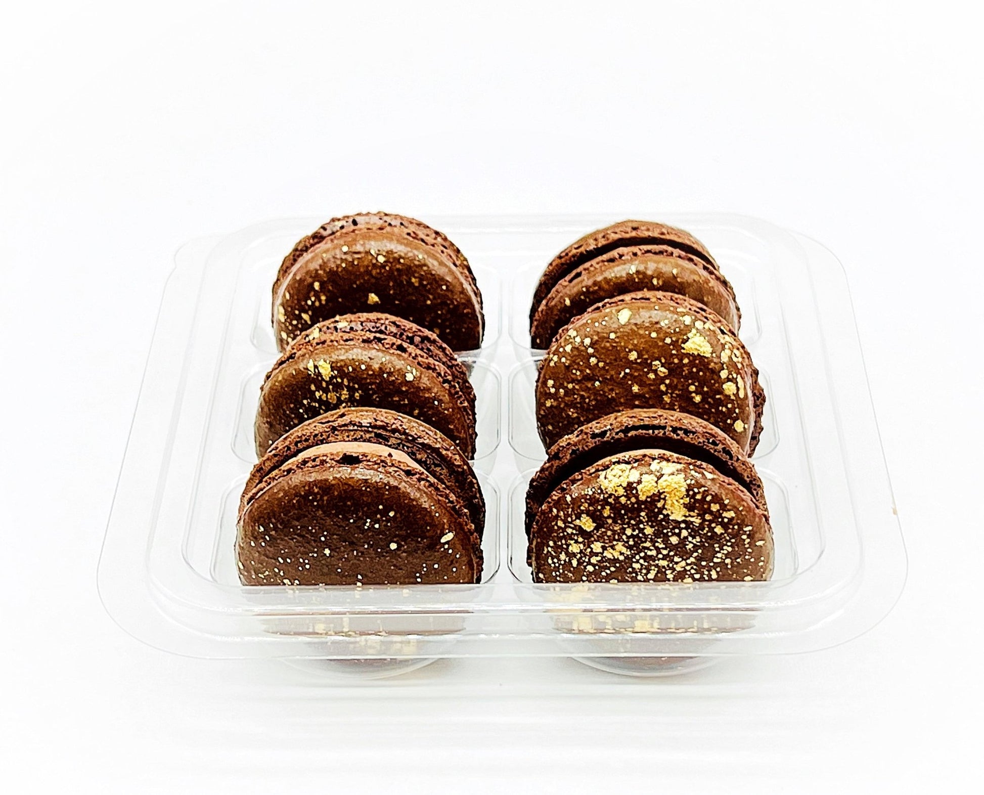 Luxe Mac | Brown Macaron with Gold Splatter | Available in 6, 12 and 24 Pack - Macaron Centrale6 Pack