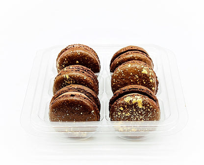 Luxe Mac | Brown Macaron with Gold Splatter | Available in 6, 12 and 24 Pack - Macaron Centrale6 Pack