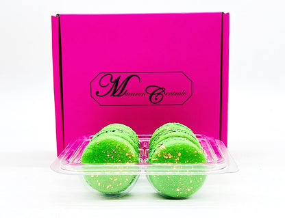 Luxe Mac | Leaf Green Macaron with Gold Splatter | Available in 6, 12 and 24 Pack - Macaron Centrale6 Pack