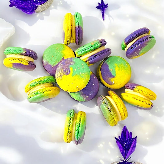 Mardi Gras French Macarons – Hurricane Cocktail Flavor - Macaron Centrale