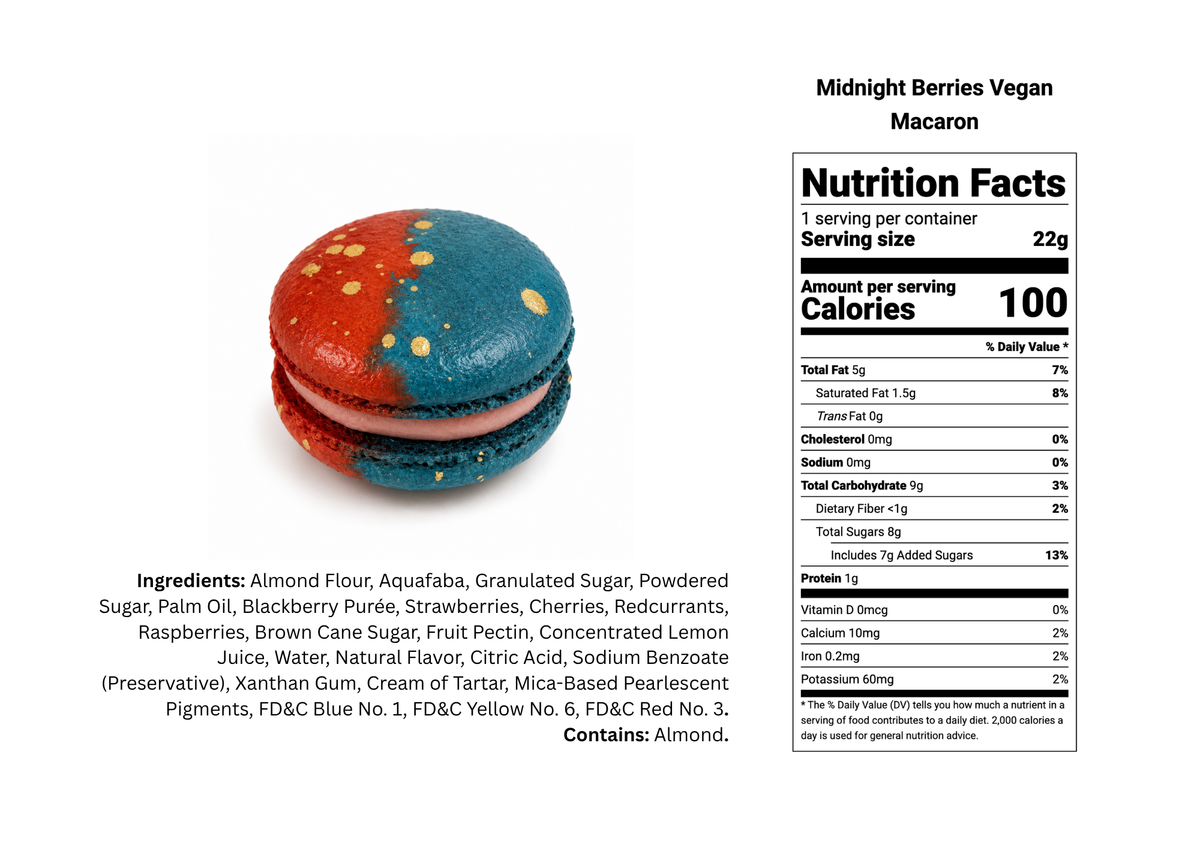 Midnight Berries Vegan Macaron