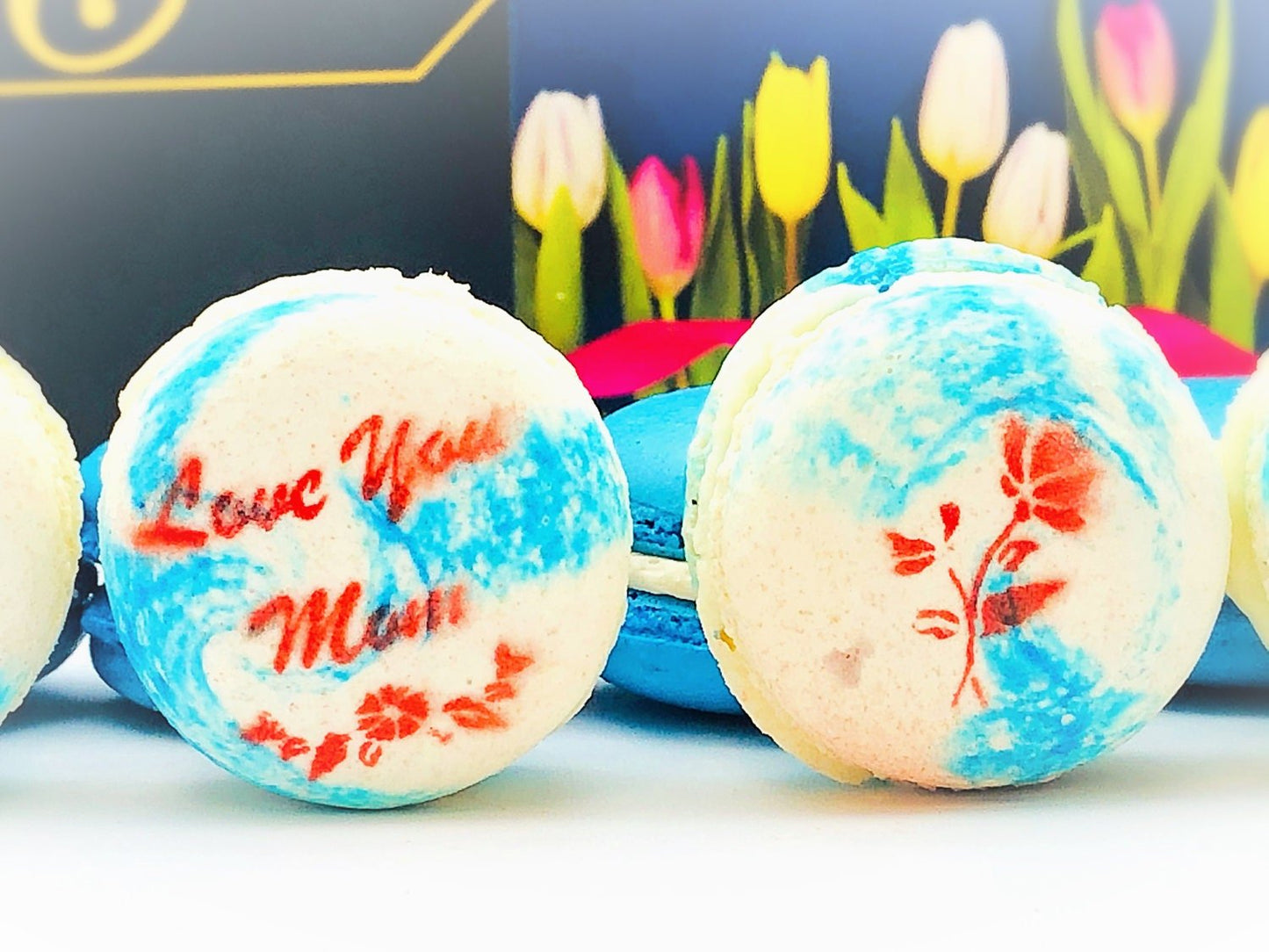 Mother's Day Macaron Set (Blue) | 12 Pack | a perfect gift for your mom - Macaron Centrale