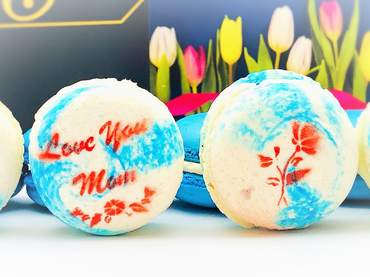 Mother's Day Macaron Set (Blue) | 12 Pack | a perfect gift for your mom - Macaron Centrale