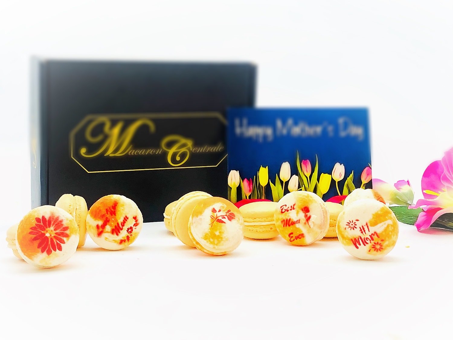 Mother's Day Macaron Set (Orange) | 12 Pack | a perfect gift for your mom - Macaron Centrale