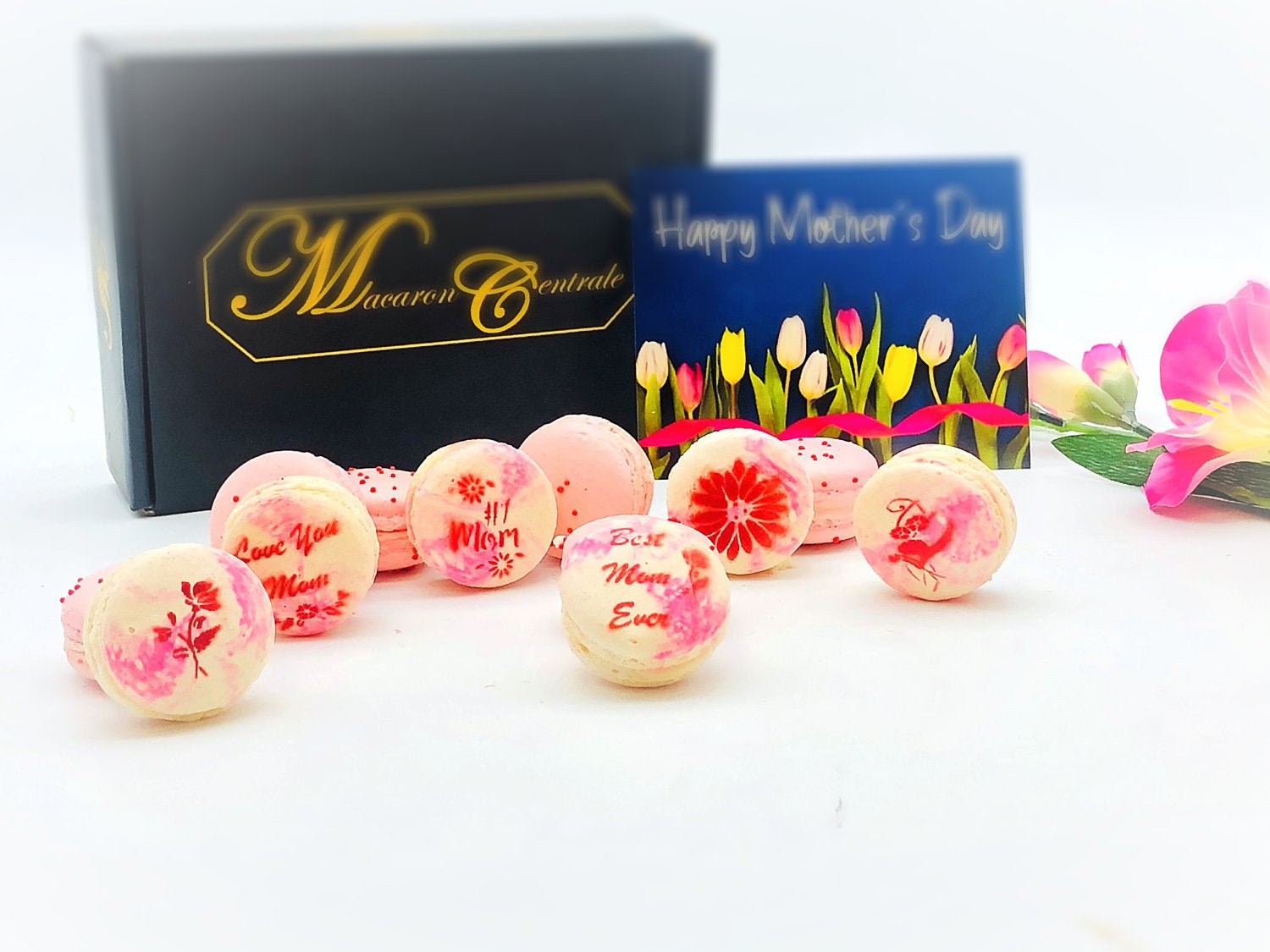Mother's Day Macaron Set (Pink) | 12 Pack | a perfect gift for your mom - Macaron Centrale