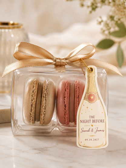 The Night Before | Rehearsal Dinner Macaron Favors | Personalized 2 Pack Wedding Favors